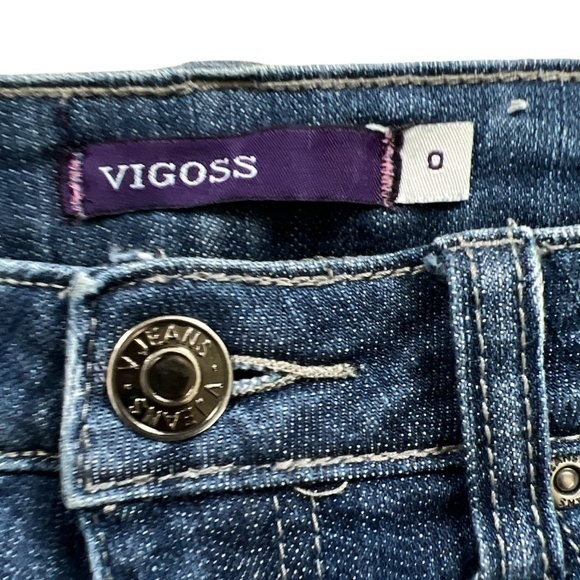 Vigoss Distressed Embellished Jean Capris Sz.‎ 0 - Picture 11 of 15